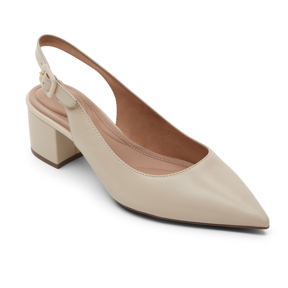 Scarpins Rockport Total Motion Noelle Slingback Senhora - Bege ( 021-DLGUNH )